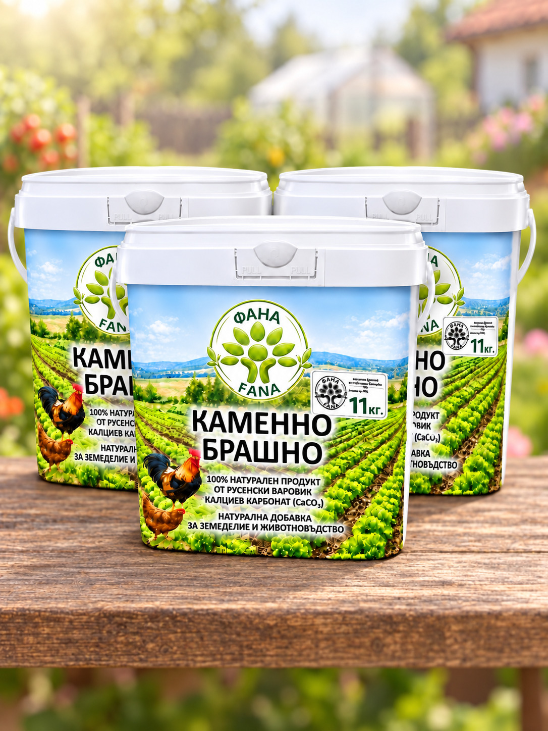 Поръчка на 3 бр. кофи по 11 кг с ФАНА - каменното брашно от РУСЕНСКИ варовик